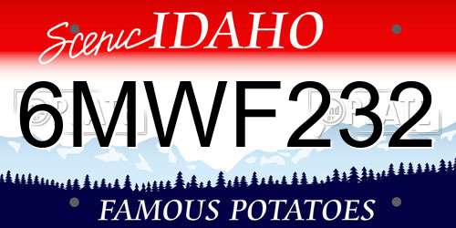 6MWF232 Idaho License Plate