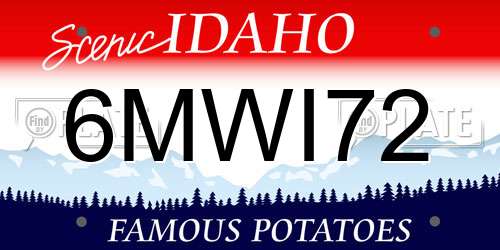 6MWI72 Idaho License Plate