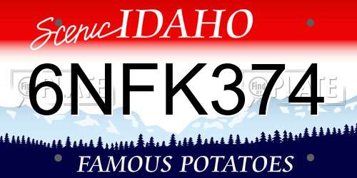 6NFK374 Idaho License Plate