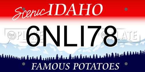 6NLI78 Idaho License Plate