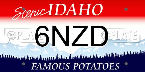 6NZD Idaho License Plate