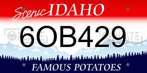 6OB429 Idaho License Plate