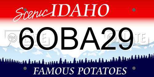 6OBA29 Idaho License Plate