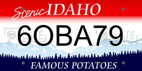 6OBA79 Idaho License Plate
