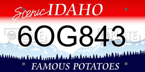 6OG843 Idaho License Plate