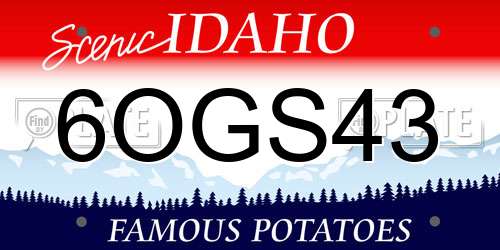 6OGS43 Idaho License Plate