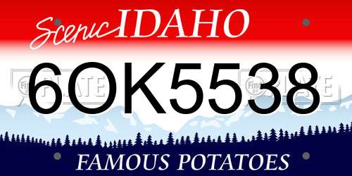 6OK5538 Idaho License Plate