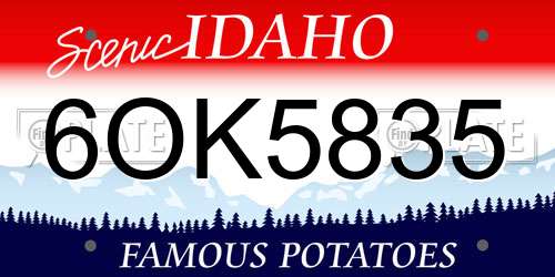 6OK5835 Idaho License Plate