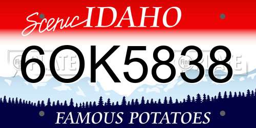 6OK5838 Idaho License Plate
