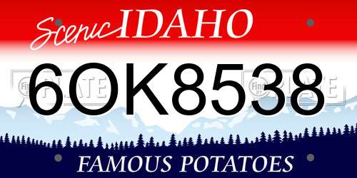 6OK8538 Idaho License Plate