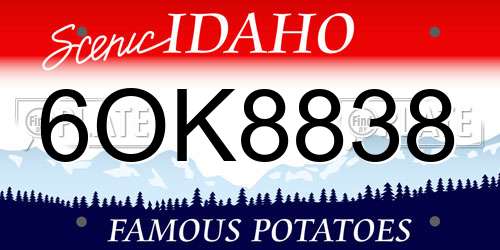 6OK8838 Idaho License Plate