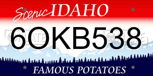 6OKB538 Idaho License Plate