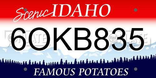 6OKB835 Idaho License Plate