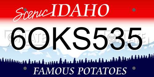 6OKS535 Idaho License Plate