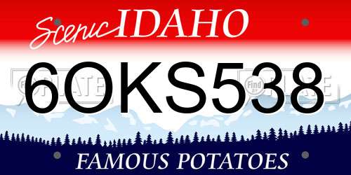 6OKS538 Idaho License Plate