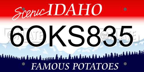 6OKS835 Idaho License Plate