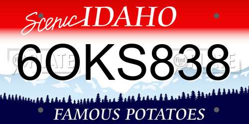 6OKS838 Idaho License Plate