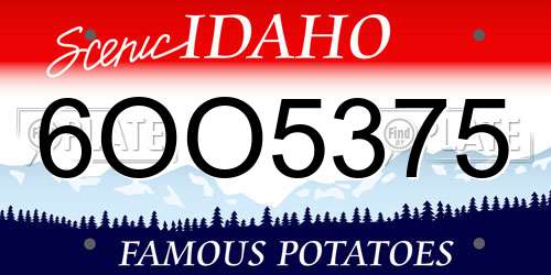 6OO5375 Idaho License Plate