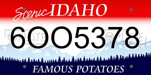 6OO5378 Idaho License Plate
