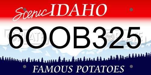6OOB325 Idaho License Plate