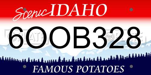 6OOB328 Idaho License Plate