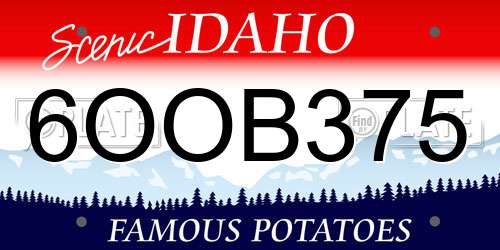 6OOB375 Idaho License Plate