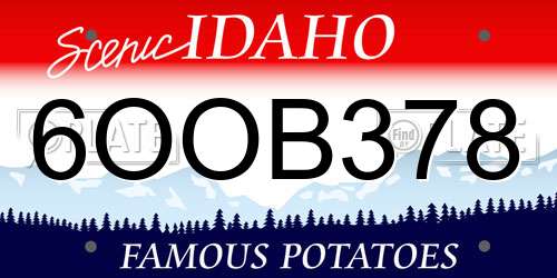 6OOB378 Idaho License Plate