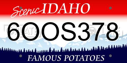 6OOS378 Idaho License Plate