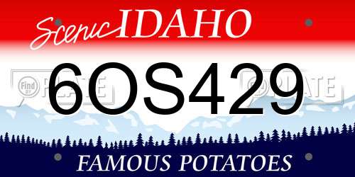 6OS429 Idaho License Plate