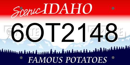 6OT2148 Idaho License Plate