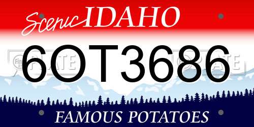 6OT3686 Idaho License Plate