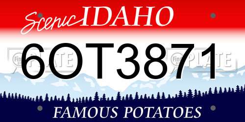 6OT3871 Idaho License Plate