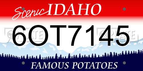 6OT7145 Idaho License Plate