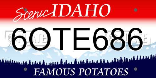 6OTE686 Idaho License Plate