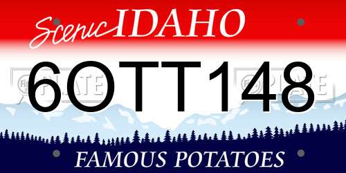 6OTT148 Idaho License Plate