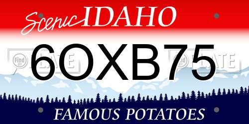 6OXB75 Idaho License Plate
