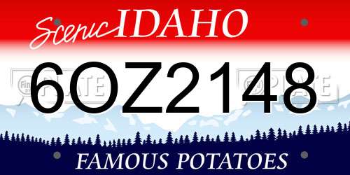 6OZ2148 Idaho License Plate