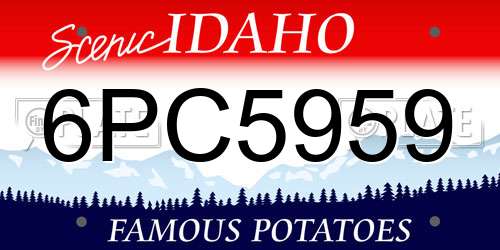 6PC5959 Idaho License Plate