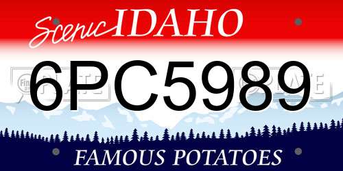 6PC5989 Idaho License Plate