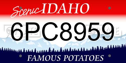 6PC8959 Idaho License Plate