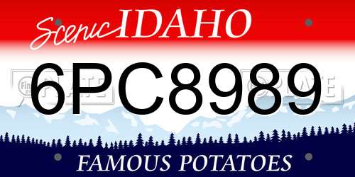 6PC8989 Idaho License Plate