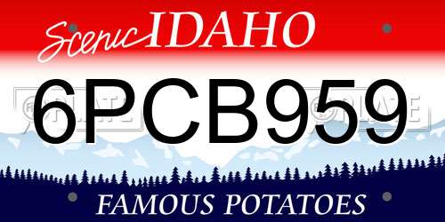 6PCB959 Idaho License Plate