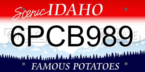 6PCB989 Idaho License Plate