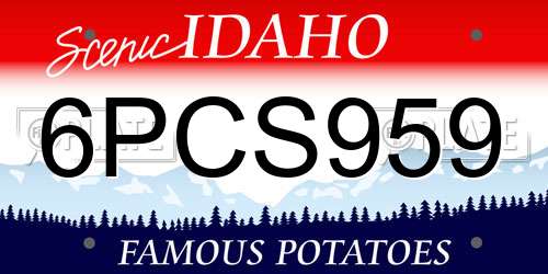 6PCS959 Idaho License Plate