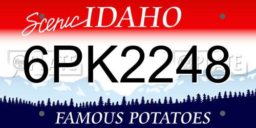 6PK2248 Idaho License Plate