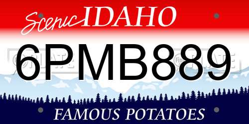 6PMB889 Idaho License Plate