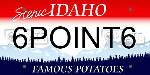 6POINT6 Idaho License Plate