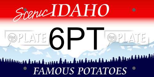 6PT Idaho License Plate
