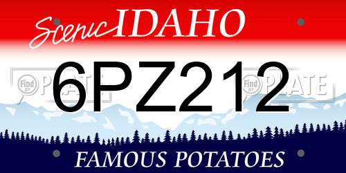 6PZ212 Idaho License Plate
