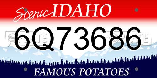 6Q73686 Idaho License Plate